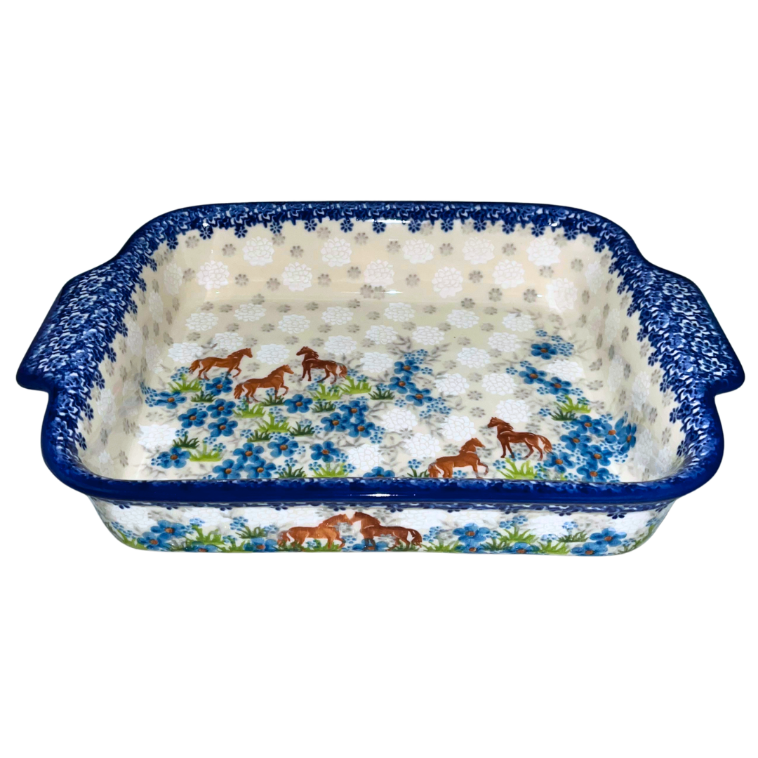 Handmade Ceramika Kalich Pattern 403 Valencia Polish Pottery featuring vibrant floral artwork. Durable stoneware that is oven, microwave, and dishwasher safe.