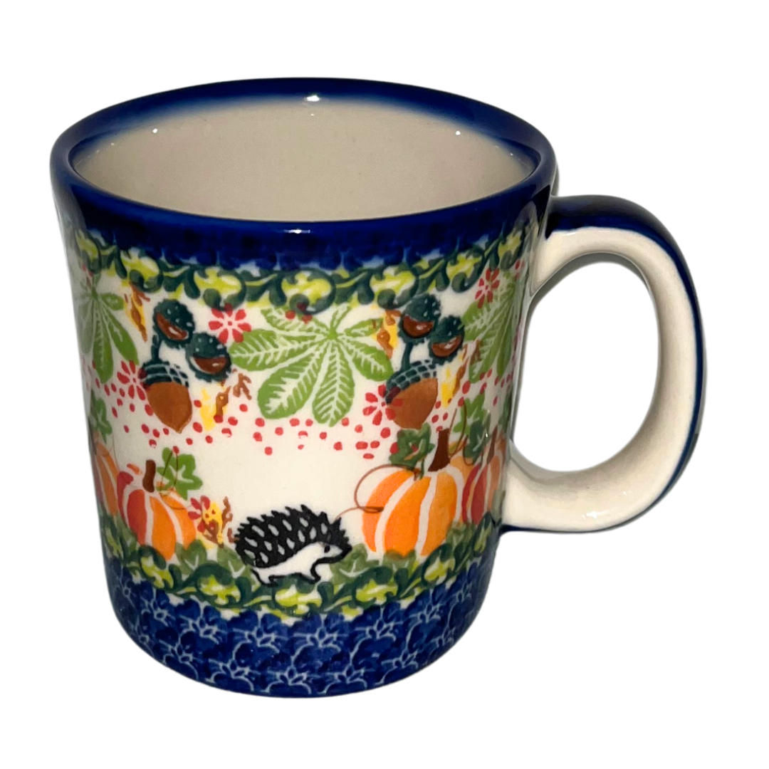 KALICH Polish Pottery Mug Jan 1103 Hedgehog & Pumpkins