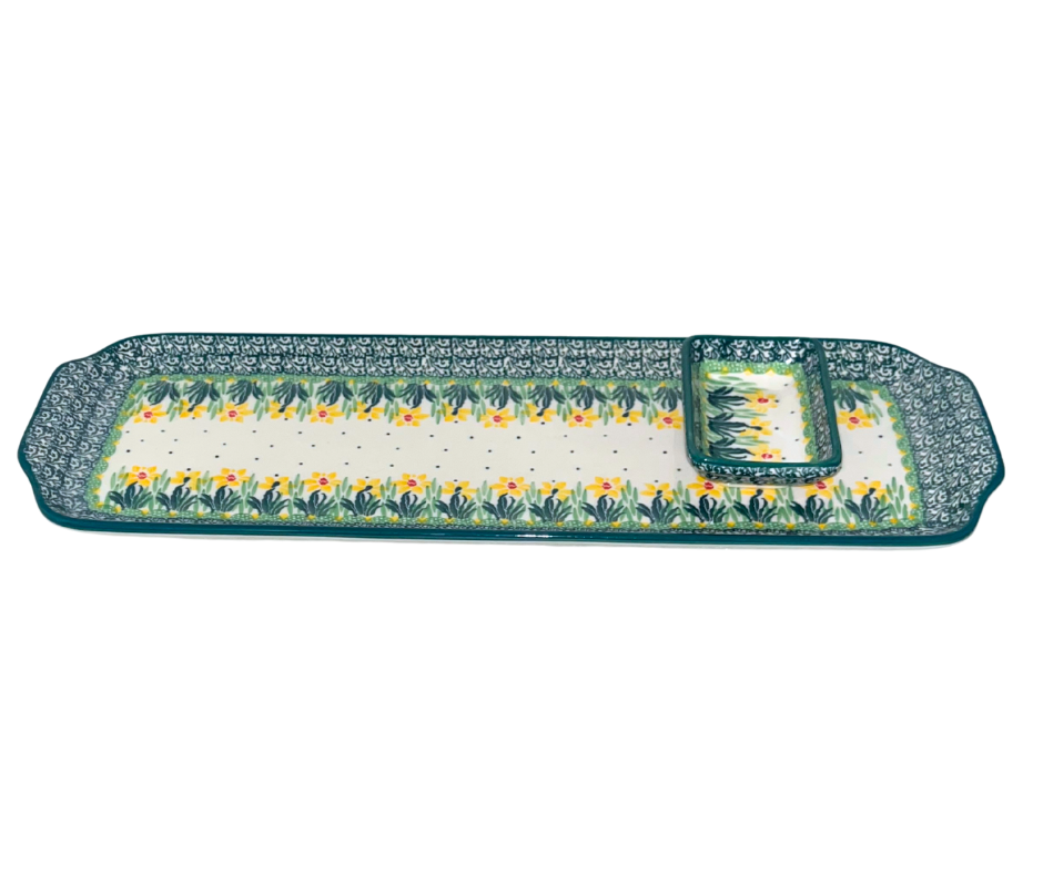 3.5 inch oblong dipping bowl in 2122q daffodils