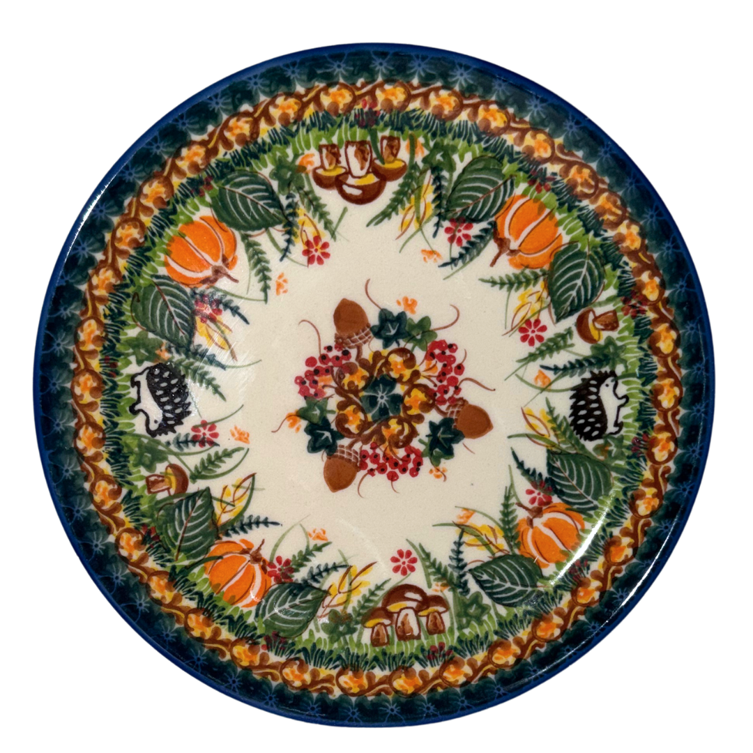 Charming Ceramika Kalich Pattern 1046 Hedgehogs and Acorns Polish pottery. Hand-painted with hedgehogs, acorns & leaves. Dishwasher, microwave & oven safe.