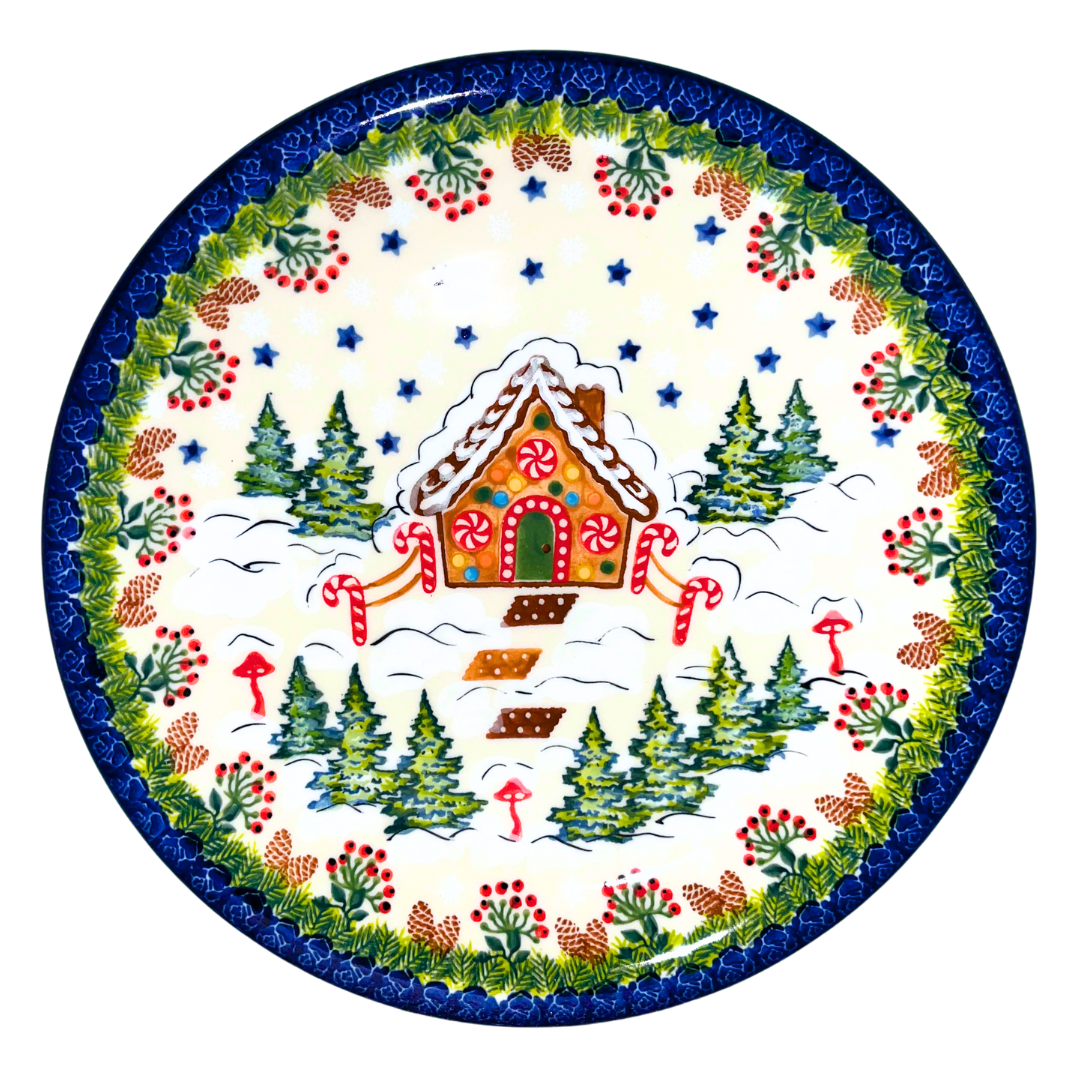 Ceramika Kalich Gingerbread Cottage pattern 1121. Hand-painted Polish pottery with festive holiday design. Durable stoneware, perfect for seasonal use or gifting.