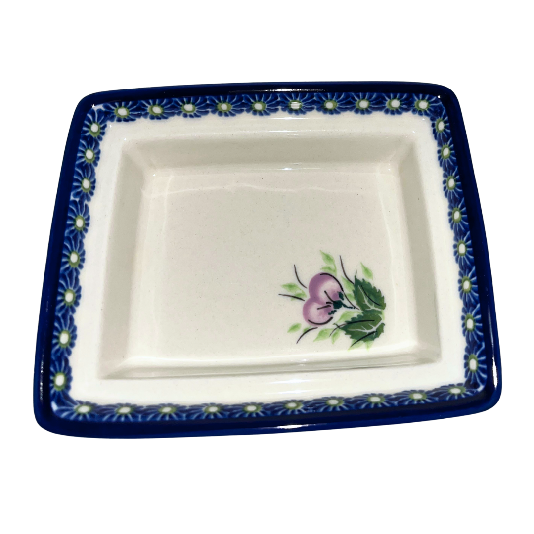 Ceramika Kalich Loving Lavender sugar bowl in pattern 902/1. Hand-painted Polish pottery with floral design, lid included, durable stoneware, dishwasher safe.