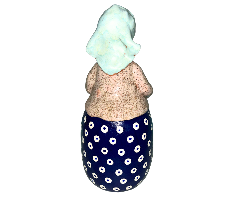 Polish Grannie - Babcia - holding a bowl of Pierogi  Handsculpted Handpainted Folk Art