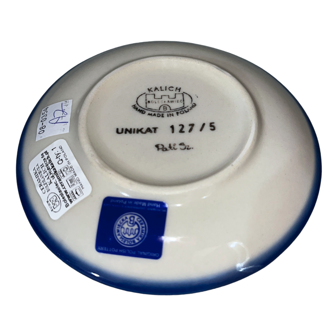 Ceramika Kalich Pattern 127/5 Wildflowers Polish pottery with colorful hand-painted floral design. Authentic Bolesławiec stoneware, durable, dishwasher, microwave, oven, and freezer safe.