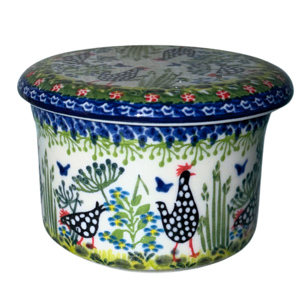 KALICH Polish Pottery Butter Bell Polka Chicken 950