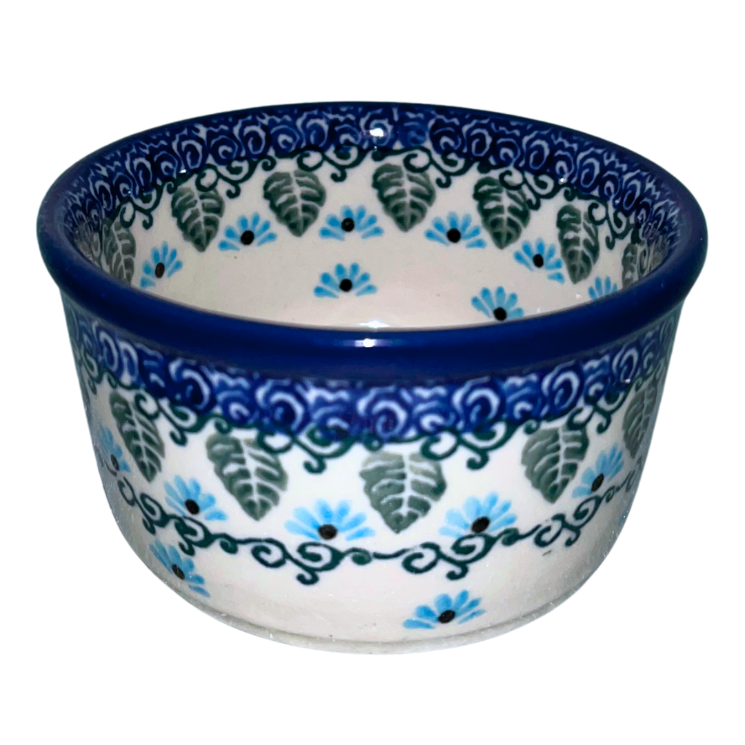 Ceramika Artystyczna pattern U4992 Polish pottery. Hand-painted blue Forget Me Not floral design on durable stoneware. Elegant, dishwasher safe, and perfect for everyday use or display.