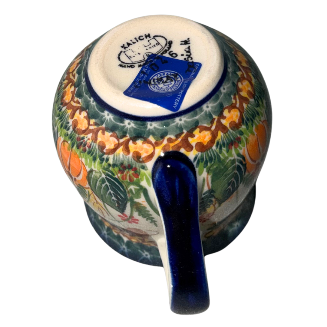 kalich polish pottery 8 oz bubble mug hedgehogs acorns 1046