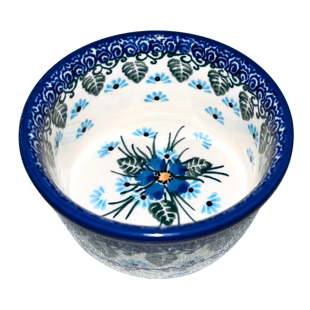 Ceramika Artystyczna POLISH POTTERY 4 inch Ramekin U4992 Forget Me Not