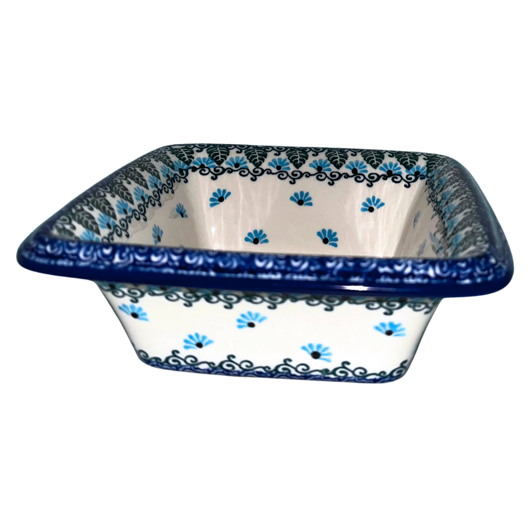 Ceramika Artystyczna pattern U4992 Polish pottery. Hand-painted blue Forget Me Not floral design on durable stoneware. Elegant, dishwasher safe, and perfect for everyday use or display.