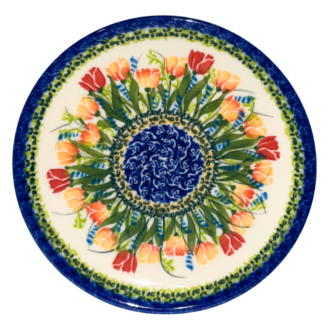 KALICH POLISH POTTERY 8 inch Salad / Dessert Plate TULIPS 591