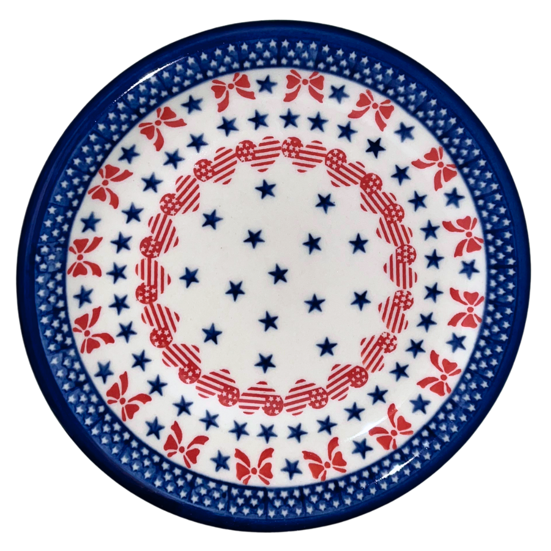 KALICH Polish Pottery 10 inch Plate Stars & Stripes & Bows.