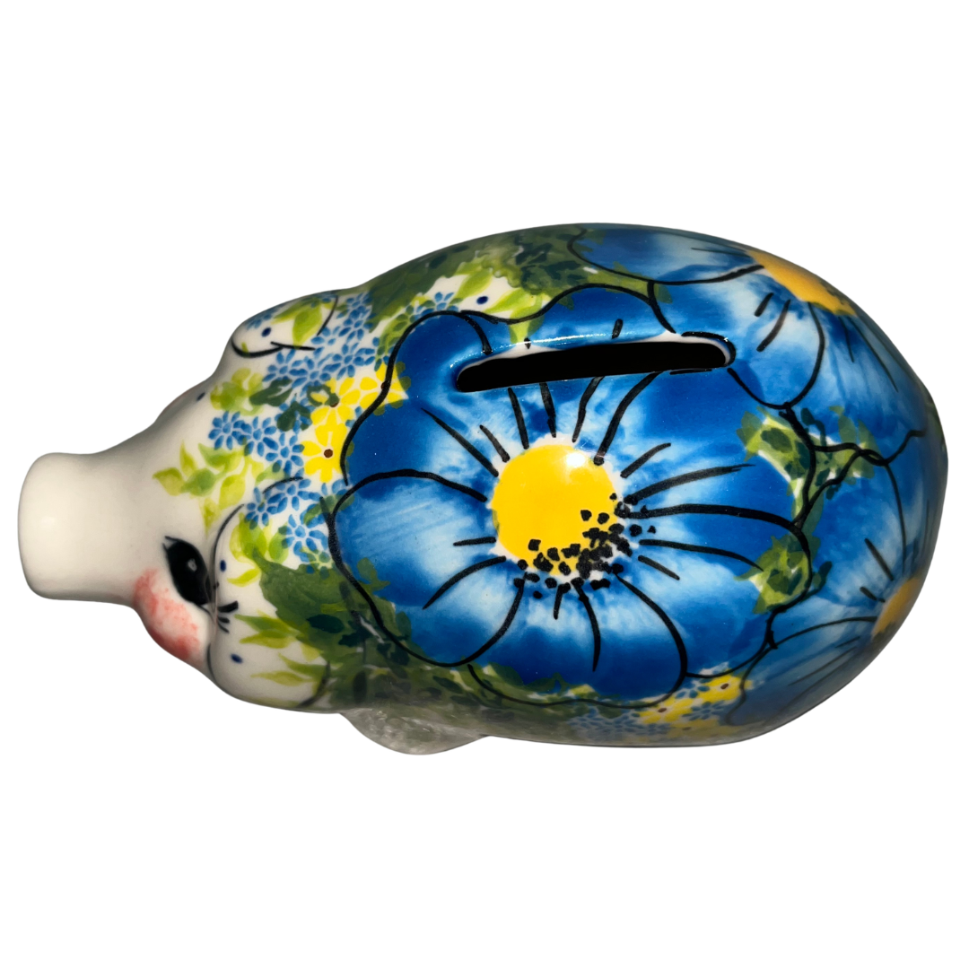 Ceramika Kalich Pattern 731 Blue Poppy Garden Polish pottery with hand-painted blue poppies and floral greenery. Authentic Bolesławiec stoneware, dishwasher, microwave, and oven safe.