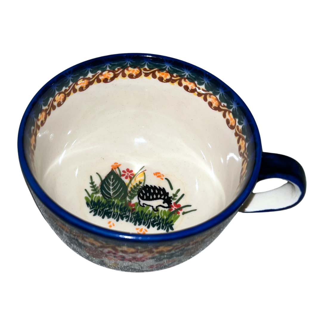 Charming Ceramika Kalich Pattern 1046 Hedgehogs and Acorns Polish pottery. Hand-painted with hedgehogs, acorns & leaves. Dishwasher, microwave & oven safe.