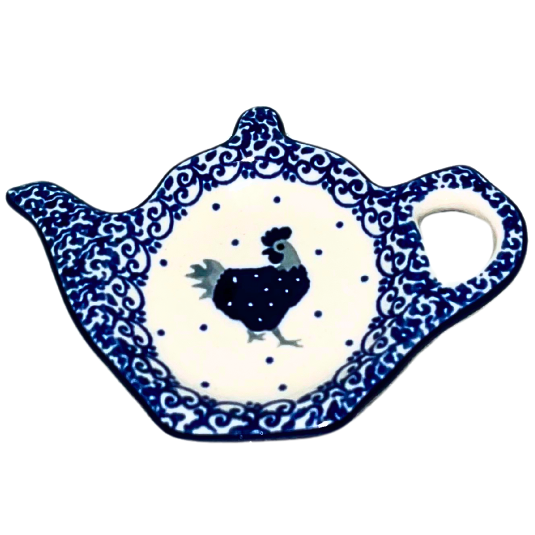 Ceramika Artystyczna 2596X Polish Pottery Teabag Rest Holder Blue Hen