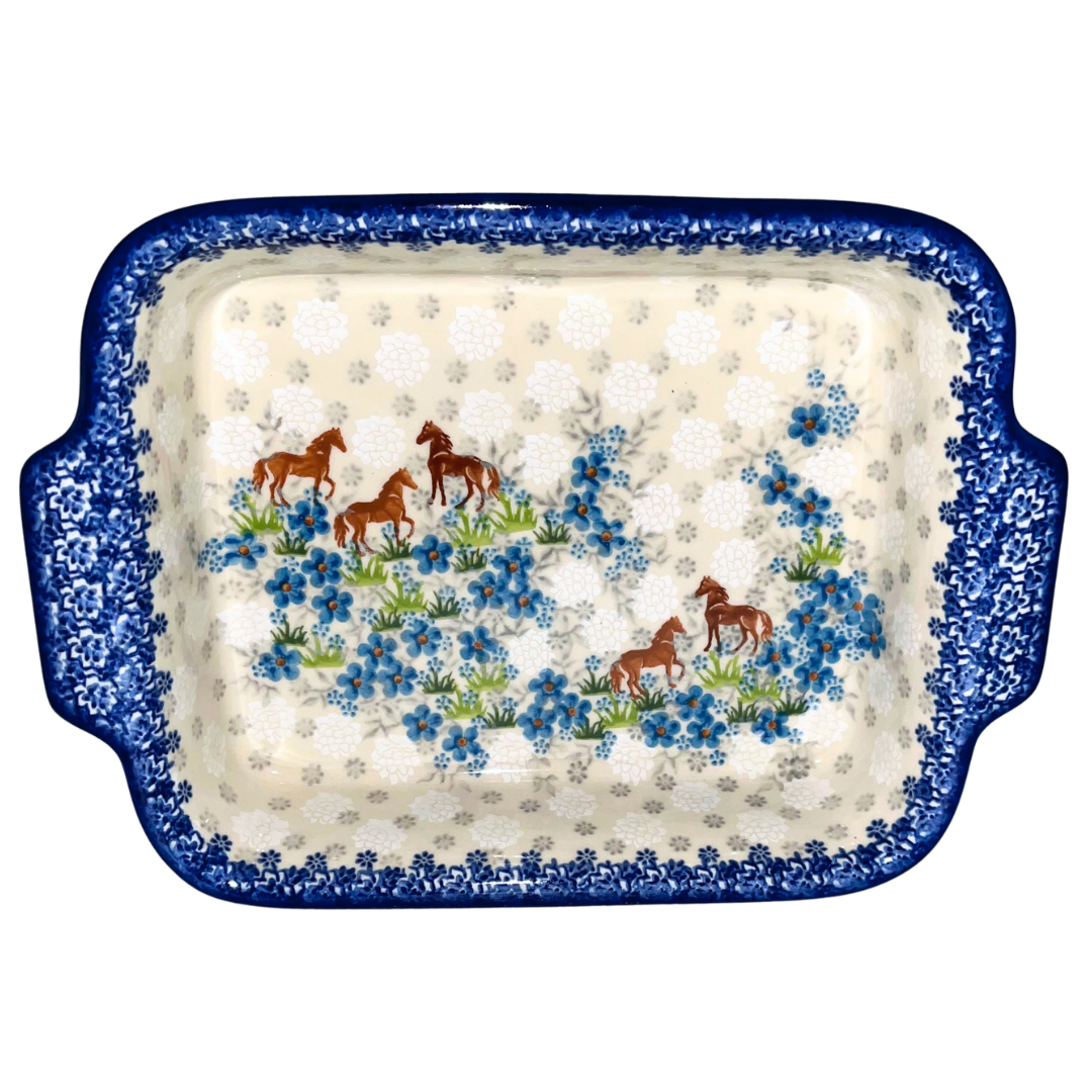 Handmade Ceramika Kalich Pattern 403 Valencia Polish Pottery featuring vibrant floral artwork. Durable stoneware that is oven, microwave, and dishwasher safe.
