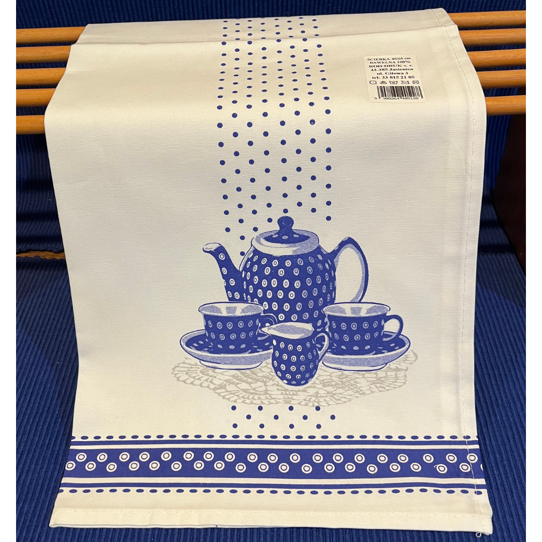 Polish kitchen towels. Set of 2 100% cotton 18x24 towels made in Poland. Polish Pottery Tea Set Pattern.