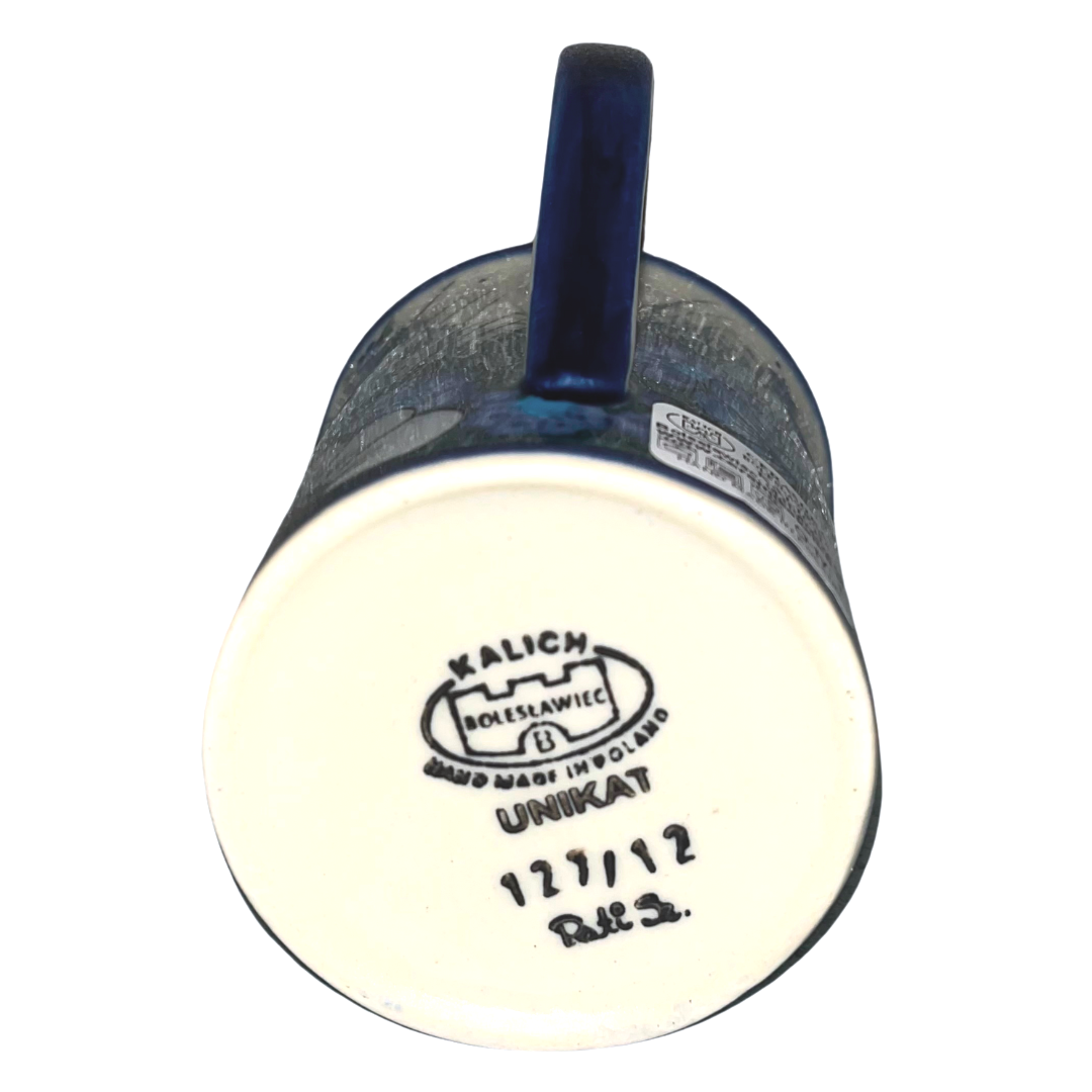 Ceramika Kalich Pattern 127/12 Wildflowers in Blue Polish pottery with hand-painted floral design. Authentic Bolesławiec stoneware, durable, dishwasher, microwave, oven safe.