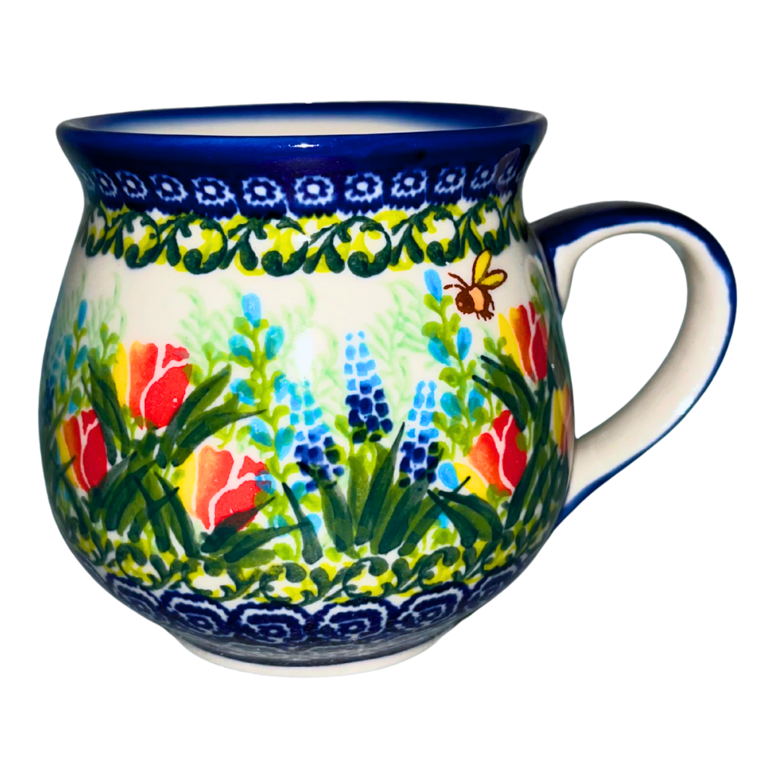KALICH POLISH POTTERY XL 17 oz Bubble Mug 700 Tulips & Bees