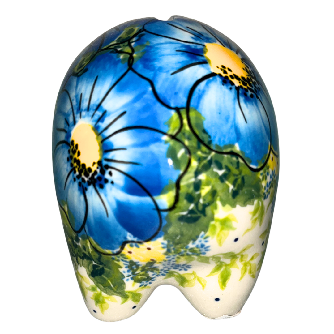 Ceramika Kalich Pattern 731 Blue Poppy Garden Polish pottery with hand-painted blue poppies and floral greenery. Authentic Bolesławiec stoneware, dishwasher, microwave, and oven safe.