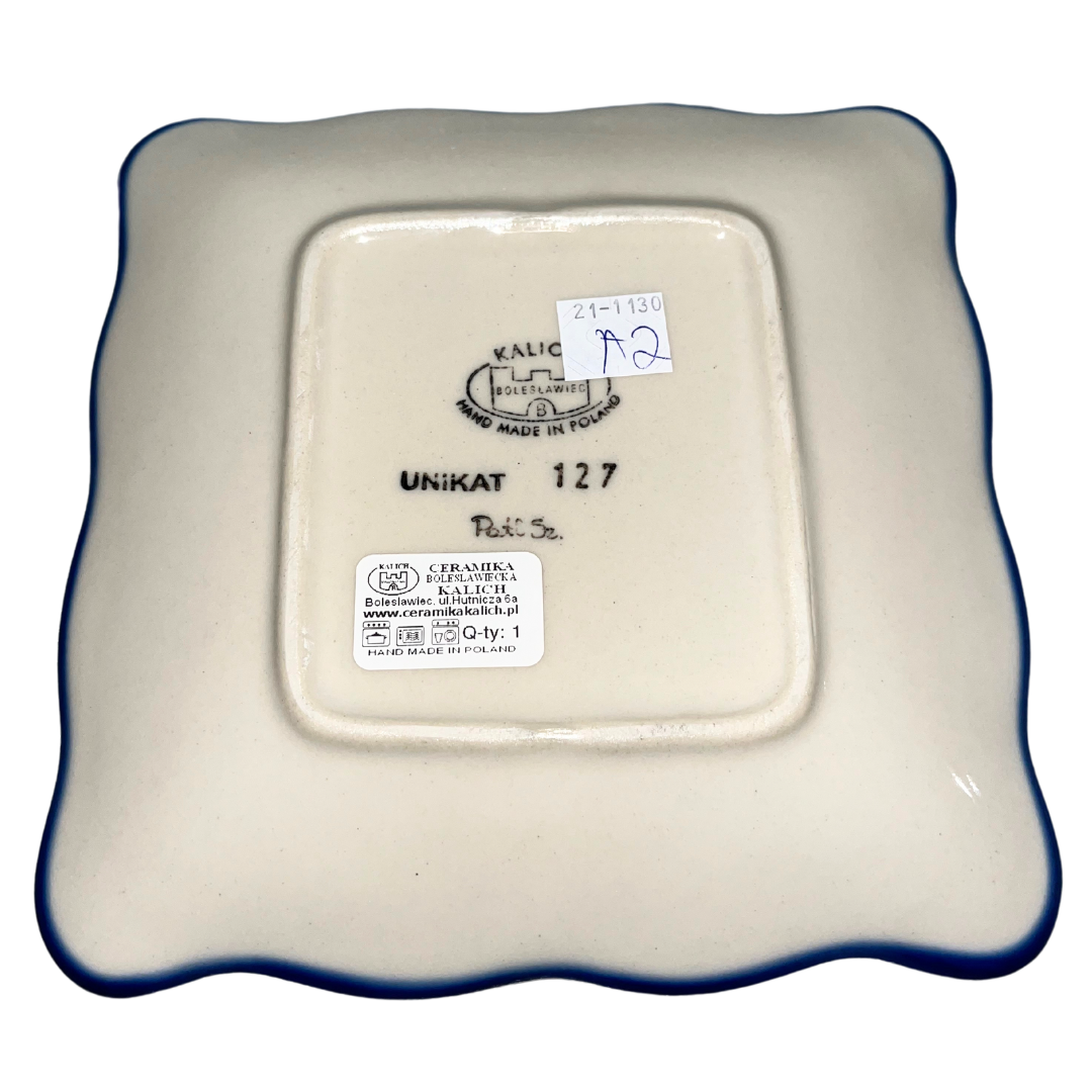 Ceramika Kalich Pattern 127 Wildflowers Polish pottery with hand-painted colorful flowers and greenery. Authentic Bolesławiec stoneware, durable, dishwasher, microwave, and oven safe.