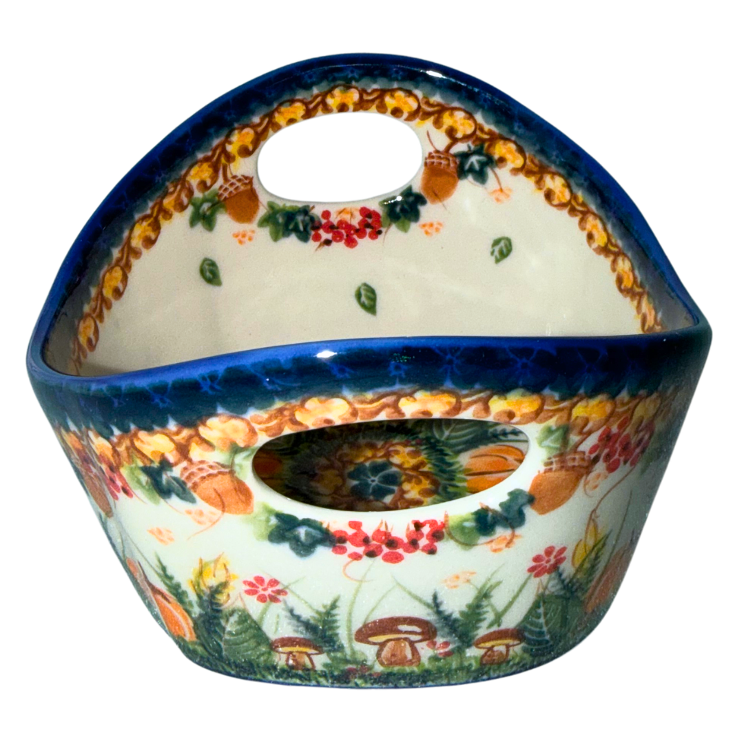 Charming Ceramika Kalich Pattern 1046 Hedgehogs and Acorns Polish pottery. Hand-painted with hedgehogs, acorns & leaves. Dishwasher, microwave & oven safe.