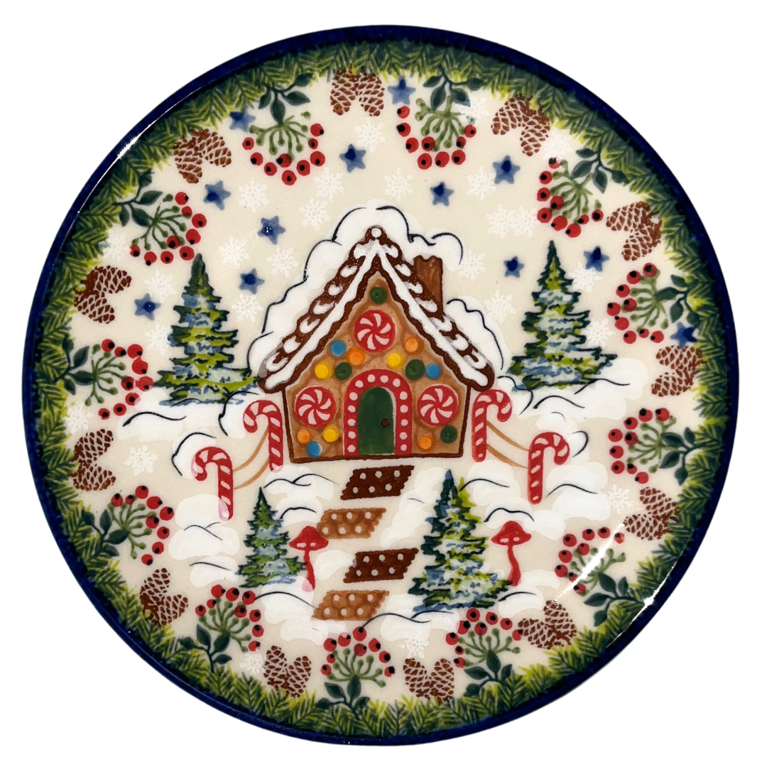 Ceramika Kalich Gingerbread Cottage pattern 1121. Hand-painted Polish pottery with festive holiday design. Durable stoneware, perfect for seasonal use or gifting.