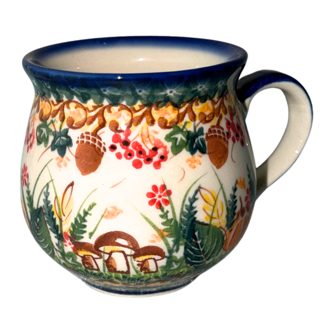 kalich polish pottery 8 oz bubble mug hedgehogs acorns 1046