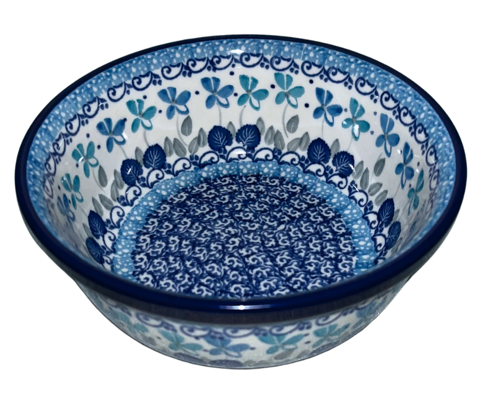 Ceramika Artystyczna Polish Pottery 2751X 6 inch Soup Salad Cereal Bowl in Blue Orchids