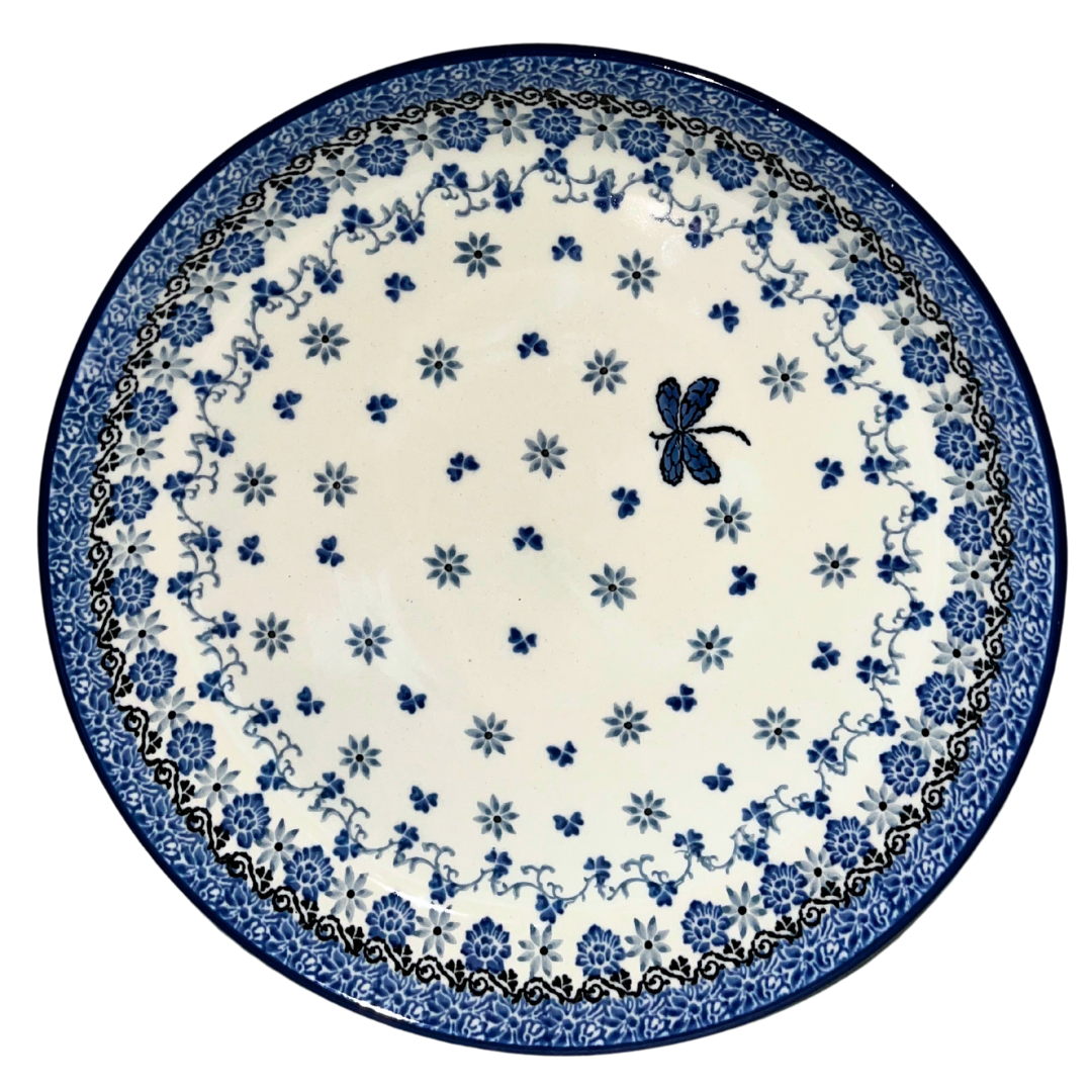 Ceramika Artystyczna 2009x POLISH POTTERY 9 inch Rimmed Plate - DRAGONFLY