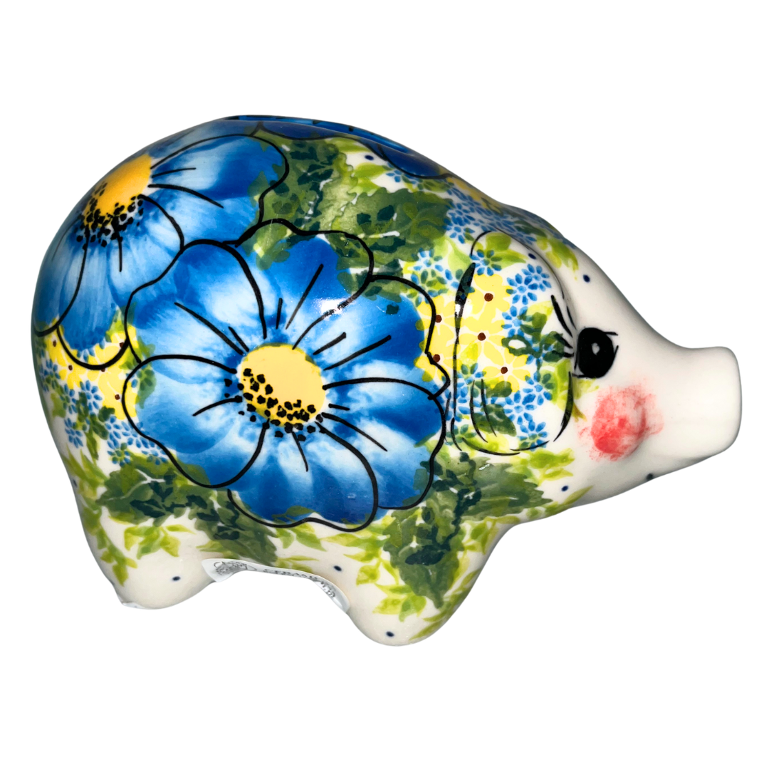 Ceramika Kalich Pattern 731 Blue Poppy Garden Polish pottery with hand-painted blue poppies and floral greenery. Authentic Bolesławiec stoneware, dishwasher, microwave, and oven safe.