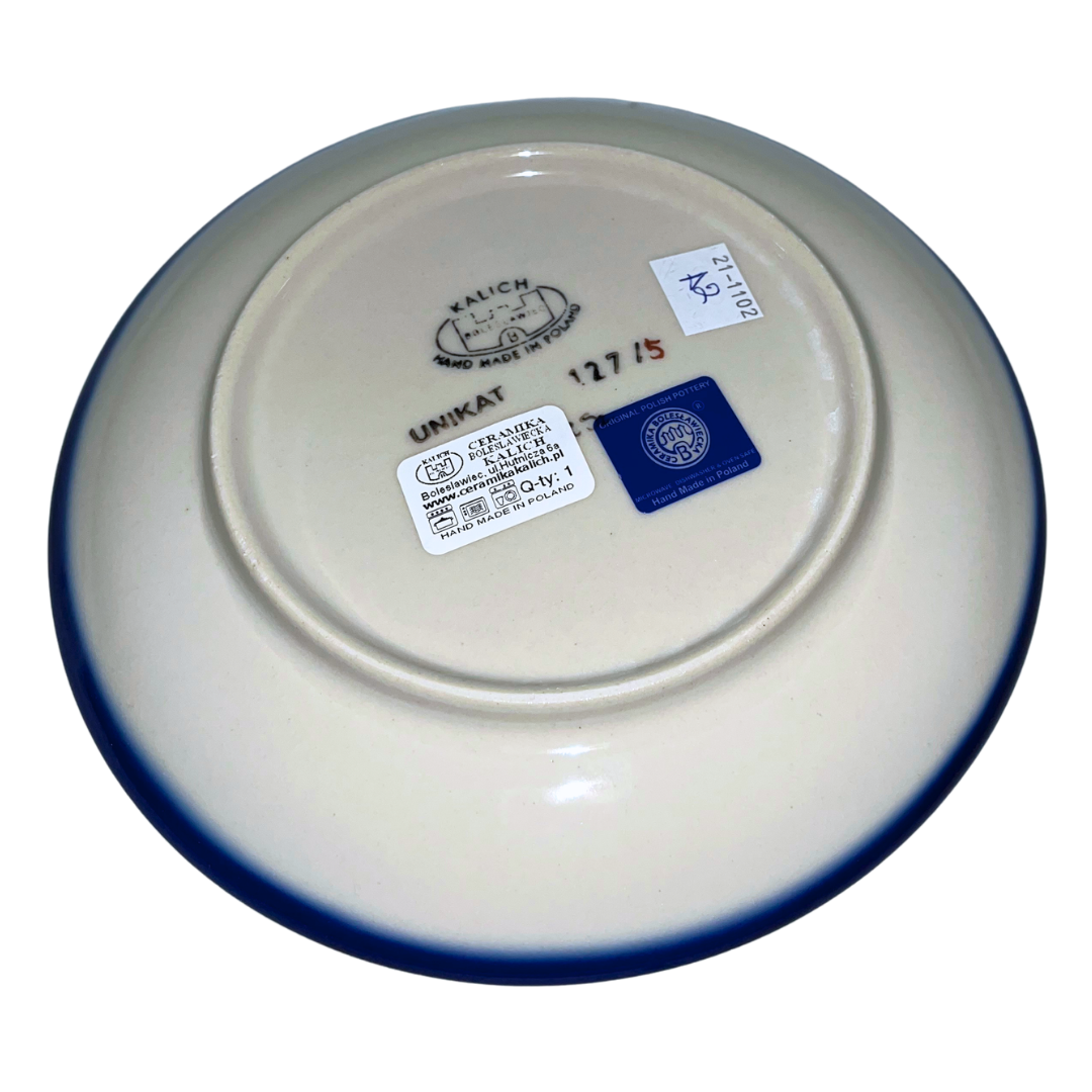 Ceramika Kalich Pattern 127/5 Wildflowers Polish pottery with colorful hand-painted floral design. Authentic Bolesławiec stoneware, durable, dishwasher, microwave, oven, and freezer safe.