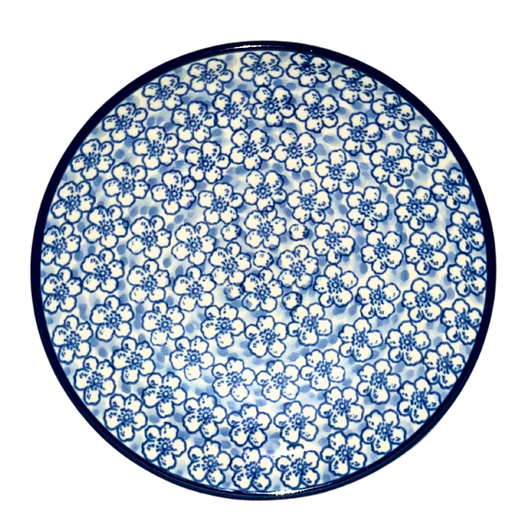 Ceramika Artystyczna 2176x Daisy Flurry pattern, blue daisy floral design, hand-painted Polish pottery, classic Bolesławiec stoneware with soft, delicate style.