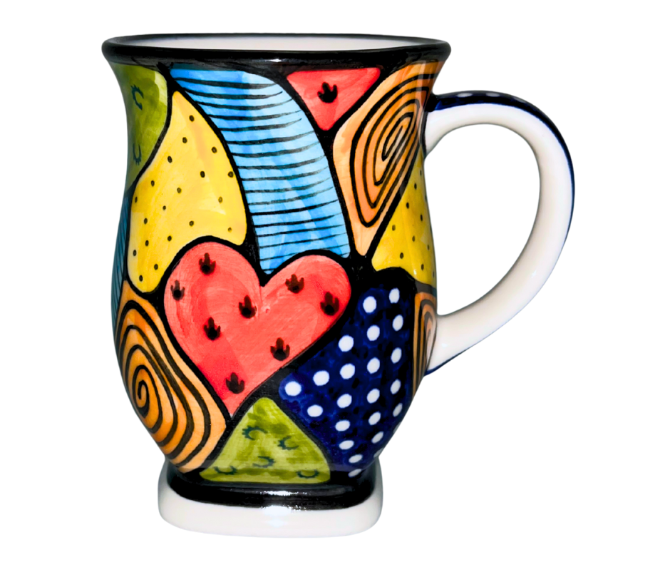Kaola Studio Polish Pottery 10 oz Tulip Mug in Impressionist / Unity. Limited Edition, Signed by P. Pachom 2025
