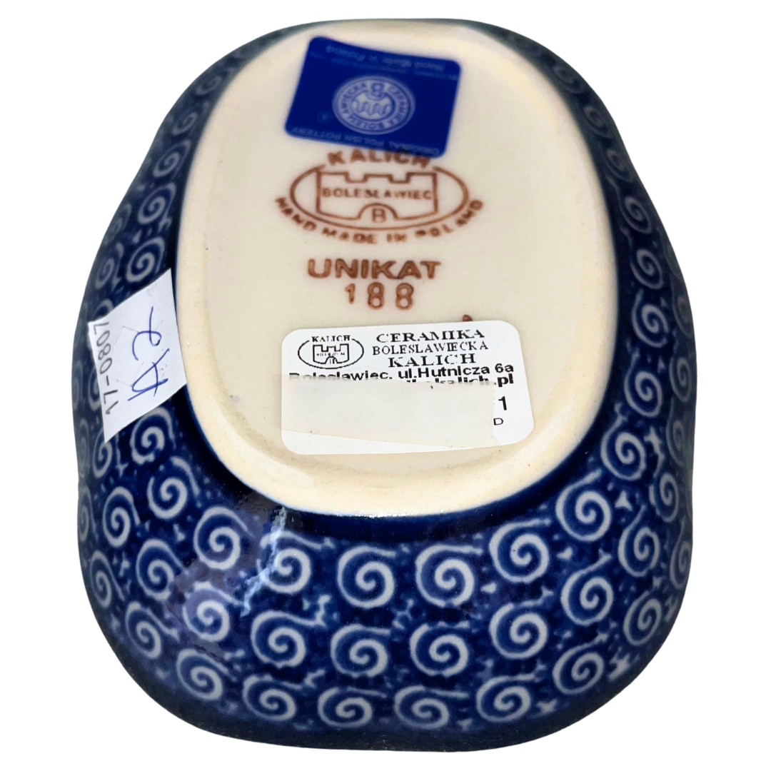 Kalich Pattern 188 Red Poppy Soap Dish, handmade in Poland. Features vibrant red poppies and traditional Polish pottery artistry. Durable, functional, and beautifully crafted.
