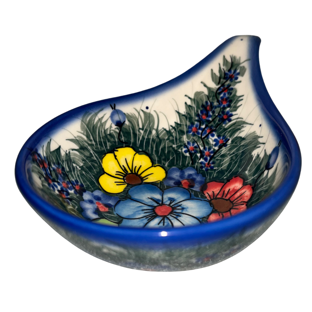 Ceramika Kalich Pattern 127 Wildflowers Polish pottery with hand-painted colorful flowers and greenery. Authentic Bolesławiec stoneware, durable, dishwasher, microwave, and oven safe.