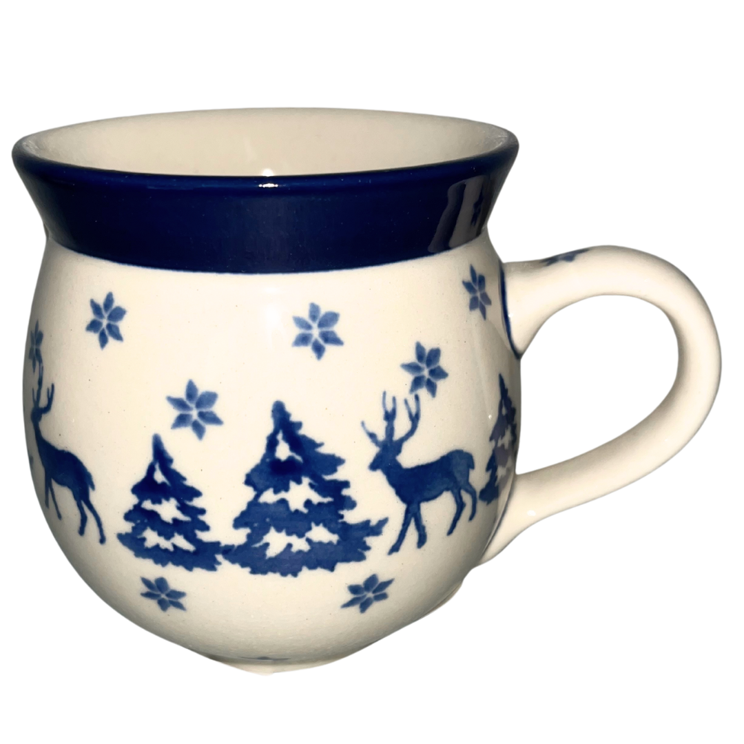 Ceramika Artystyczna 1913x Polish Pottery 11 oz Bubble Mug Snowy Pines