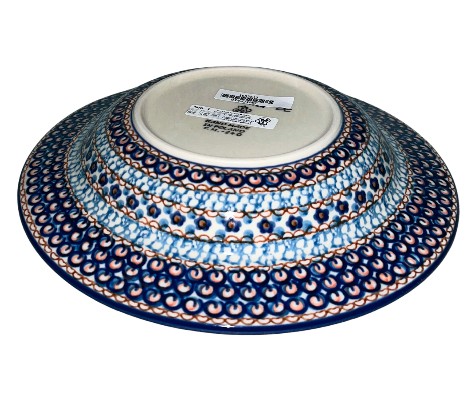Ceramika Artystyczna Unikat U408c Cobalt Poppies Polish pottery. Hand-painted stoneware with bold cobalt florals. Dishwasher, microwave & oven safe. Handmade in Poland.