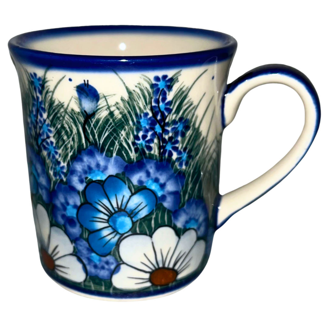 Kalich Polish Pottery 9 oz Mirek Mug 127/12 Wildflowers in Blue