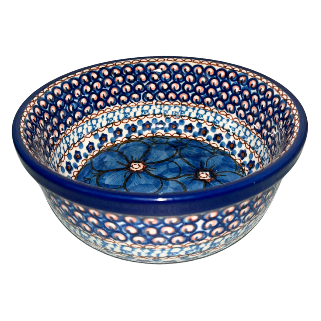 Cobalt Blue Poppy 22oz Soup Salad Bowl Ceramika Artystyczna