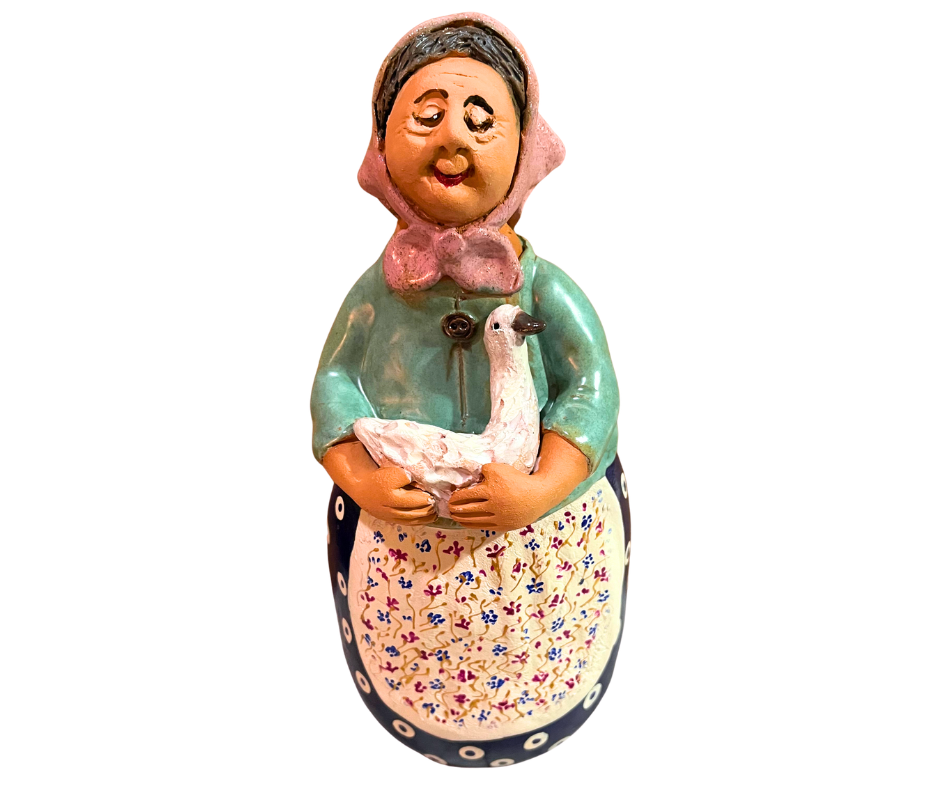 Polish Grannie Babcia with Duck Handsculpted 12 inch 7578