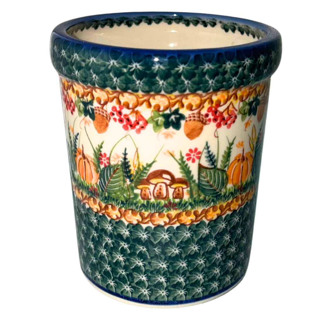 Charming Ceramika Kalich Pattern 1046 Hedgehogs and Acorns Polish pottery. Hand-painted with hedgehogs, acorns & leaves. Dishwasher, microwave & oven safe.