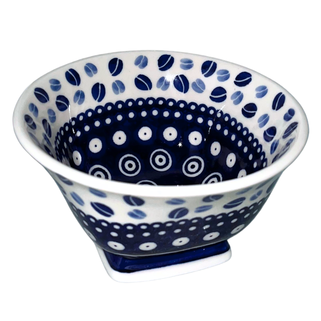 Kaola Studio Polish Pottery Pedestal Bowl 5.75 inch in Blue Coffee Beans. Limited Edition, Signed by P. Pachom 2026