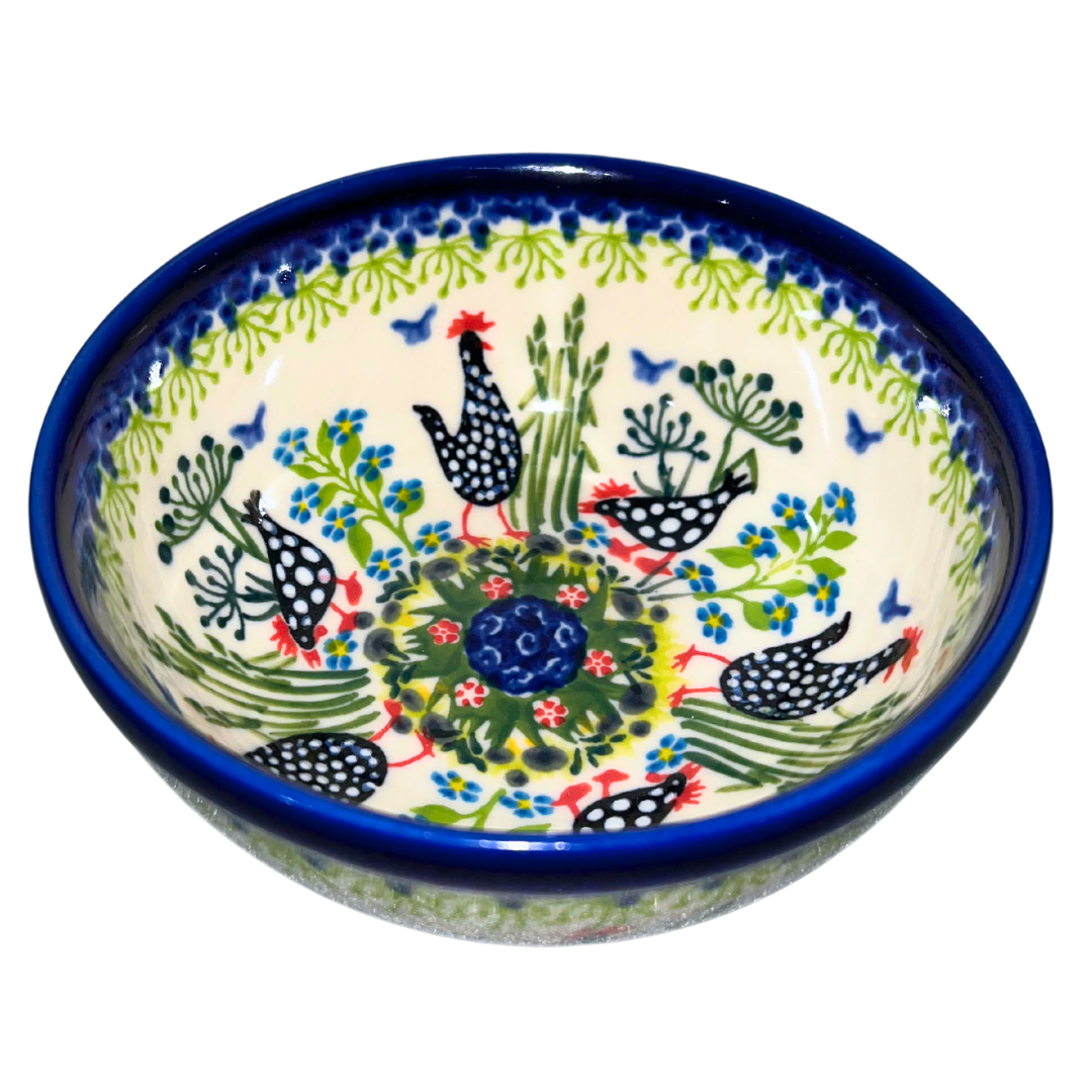 KALICH Polish Pottery 6 inch Bowl Polka Chicken 950