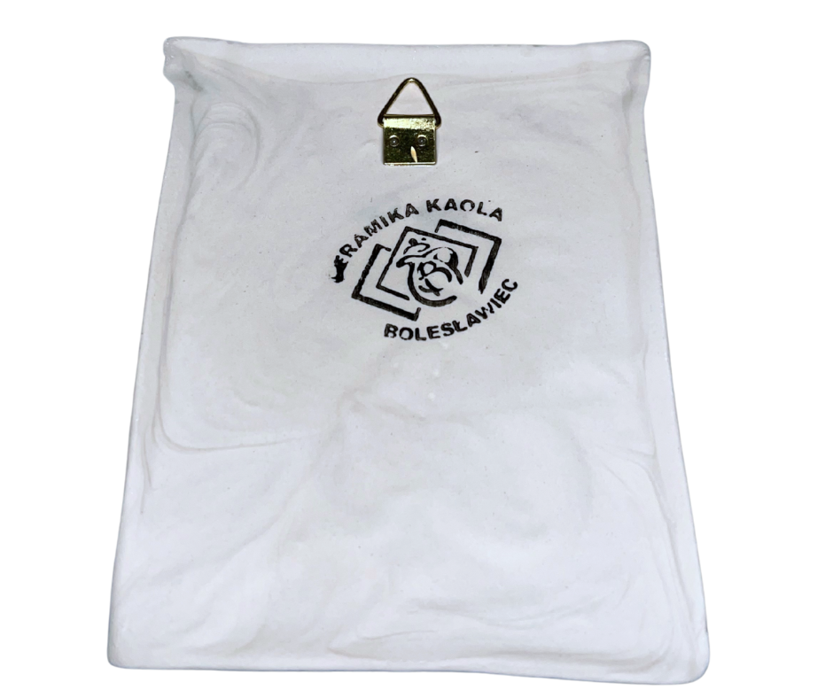 Handmade Polish pottery icon by Kaola Studio. Hand-painted ceramic wall icon with expressive detail and hanger on back. Crafted in Bolesławiec, Poland.