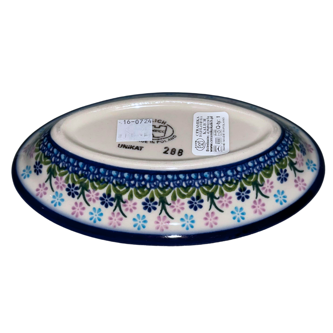 Kalich Polish Pottery Pattern 288 Blueberries, hand-painted berry and floral design with cobalt accents, Bolesławiec stoneware, durable, dishwasher and microwave safe, nature-inspired pattern.