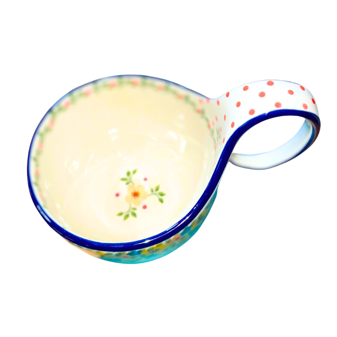Hand-painted Polish pottery in Buttercup (2225X) features bright yellow florals and classic craftsmanship. Durable, dishwasher-safe, and made in Poland.