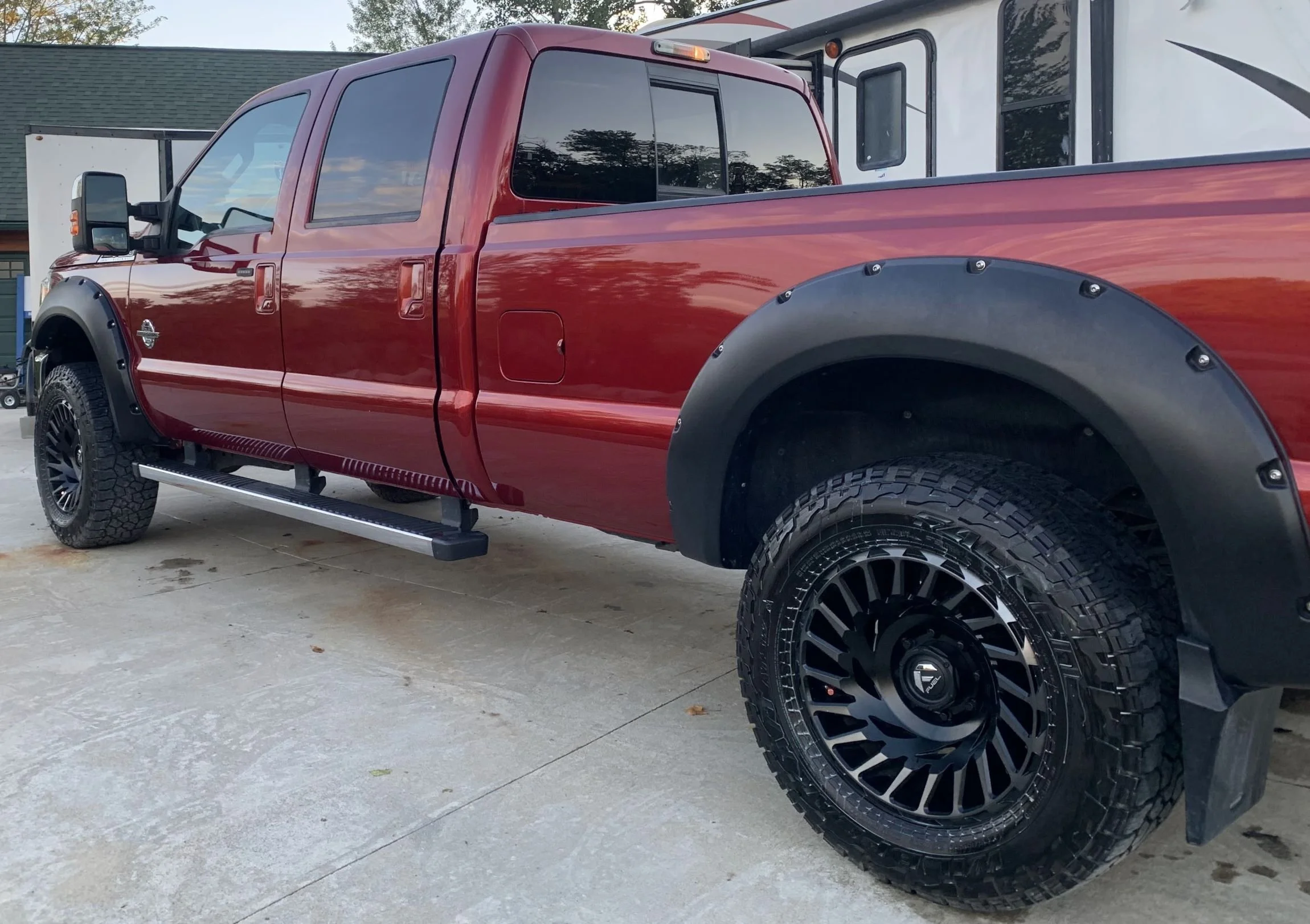 Red Ford F250 Superduty total detail and supreme wash and wax with polishing jazzy fresh mobile detailing .jpg