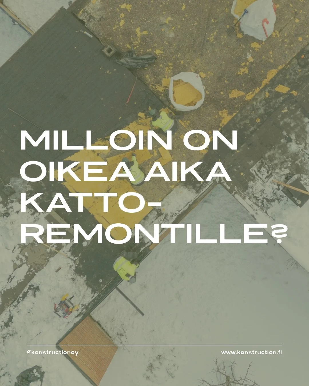 MILLOIN ON OIKEA AIKA KATTOREMONTILLE? 
Kattoremonttia ei yleens&auml; tarvitse tehd&auml; yll&auml;tt&auml;en. Merkit ovat usein n&auml;ht&auml;viss&auml; ajoissa. 
- Katon ik&auml; l&auml;hestyy k&auml;ytt&ouml;ik&auml;&auml;
- Vuotoja esiintyy toi