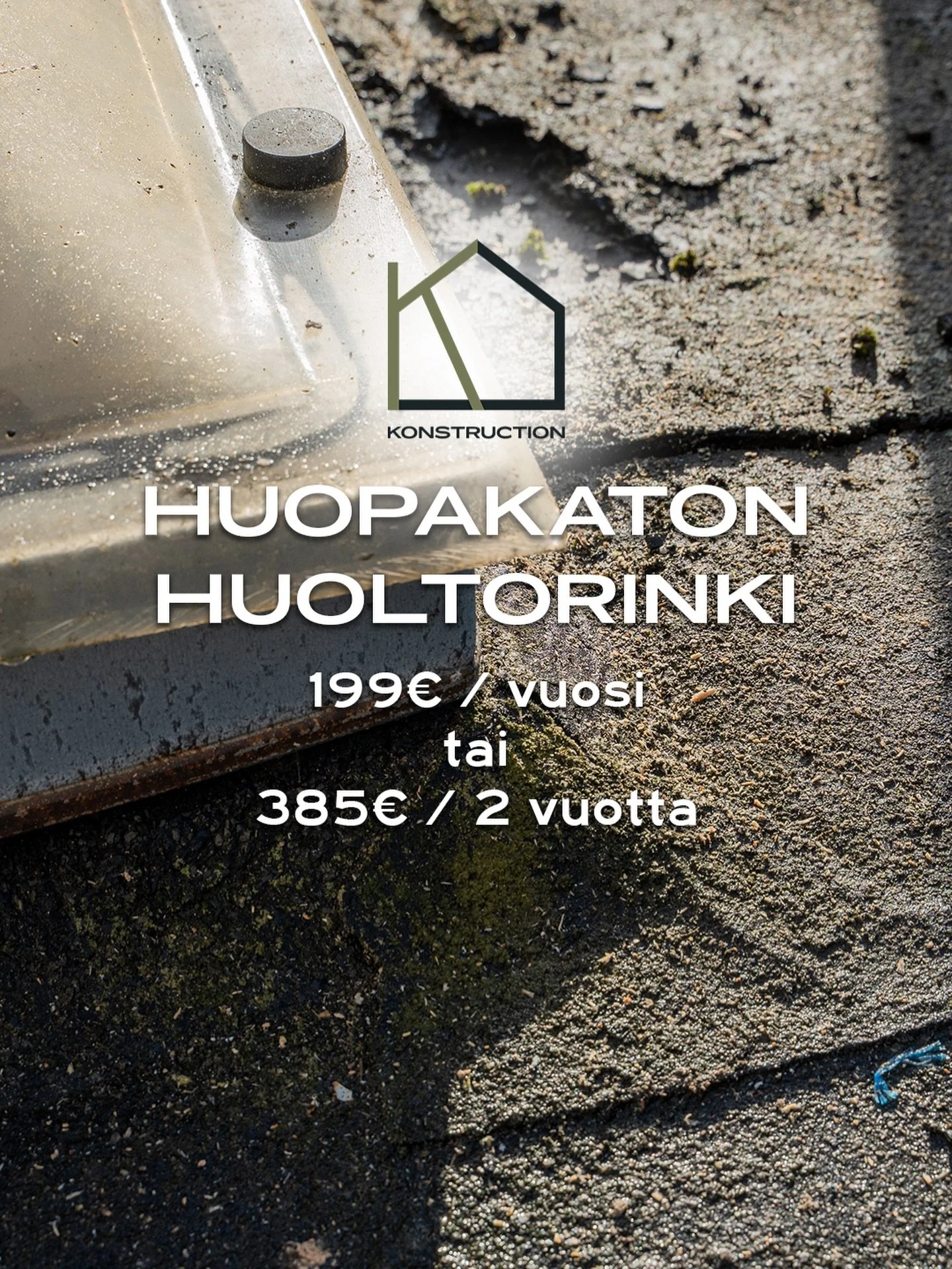 Huoltorinki tuo mielenrauhaa.
S&auml;&auml;nn&ouml;llinen tarkastus. Selke&auml; raportti.

Otamme 30 asiakasta kev&auml;&auml;ll&auml; 2026.
Uusien asiakkaiden vastaanotto t&auml;lle kaudelle sulkeutuu 19.4.  Lis&auml;tiedot: konstruction.fi/huoltor