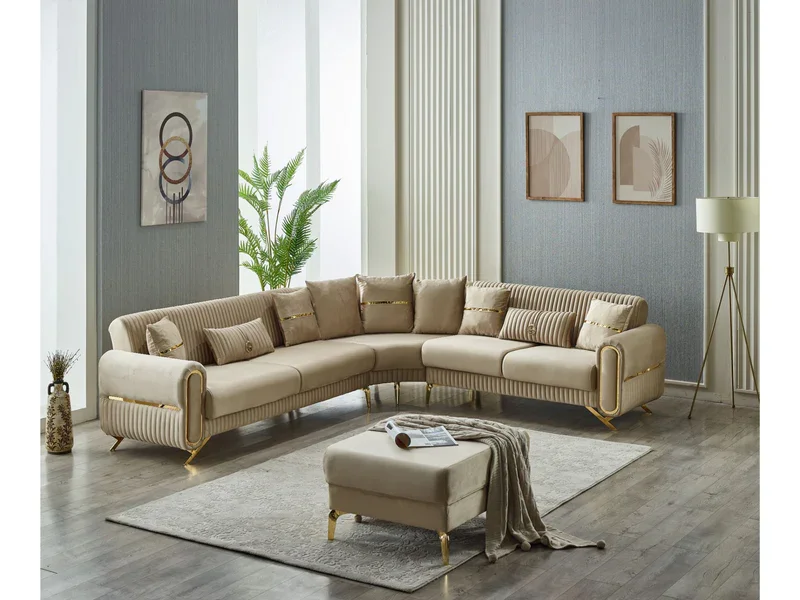 Royal Convertible Sectional Sofa Beige